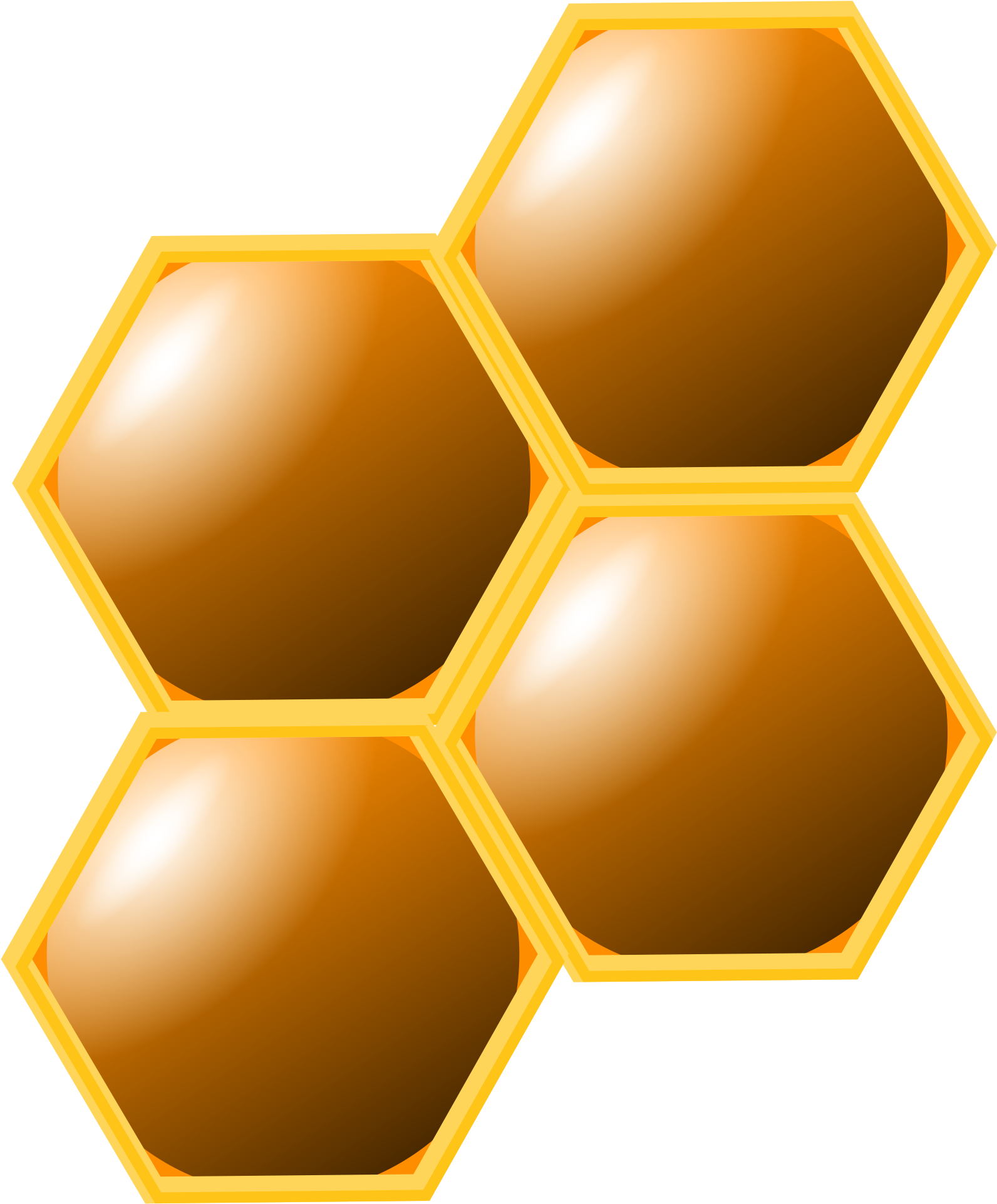 Golden Honeycomb Cells Graphic