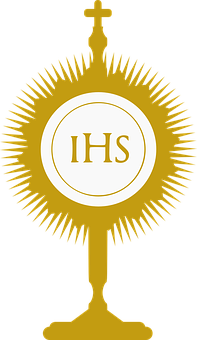 Golden I H S Monstrance Design