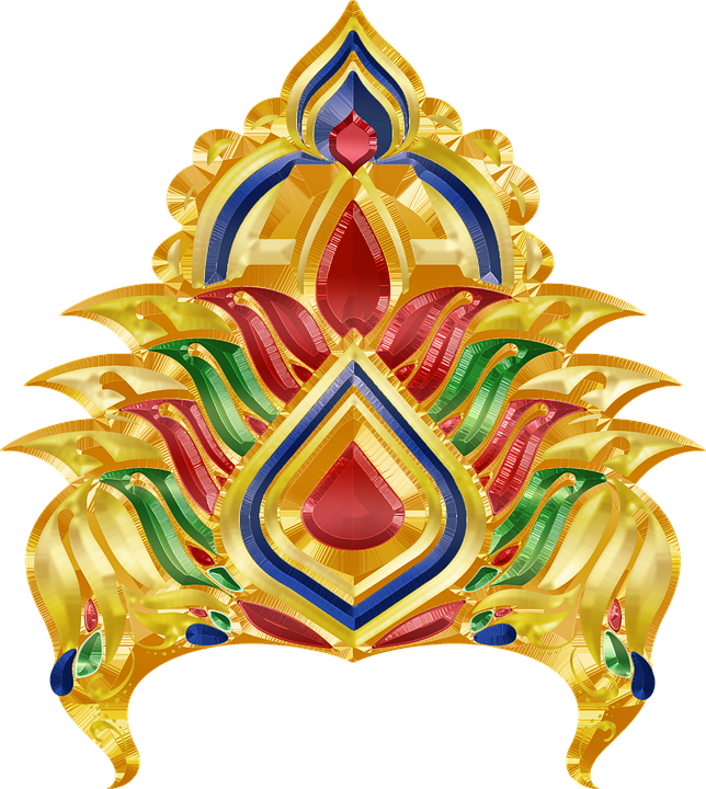 Golden Jeweled Crown Transparent Background