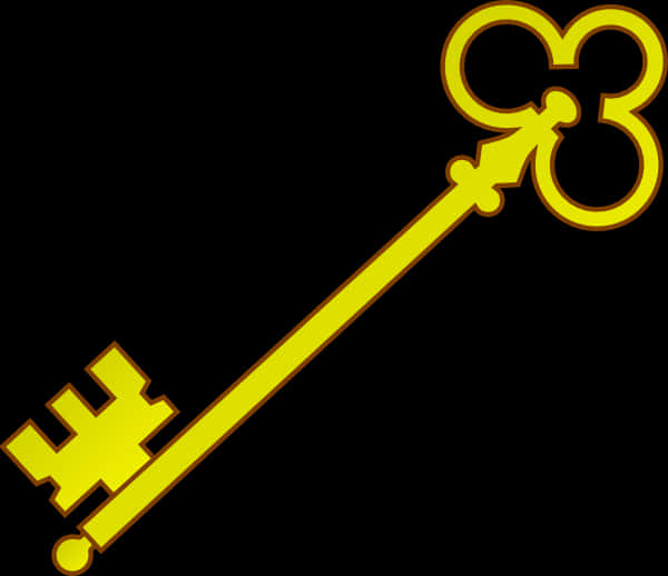 Golden Key Silhouette Graphic