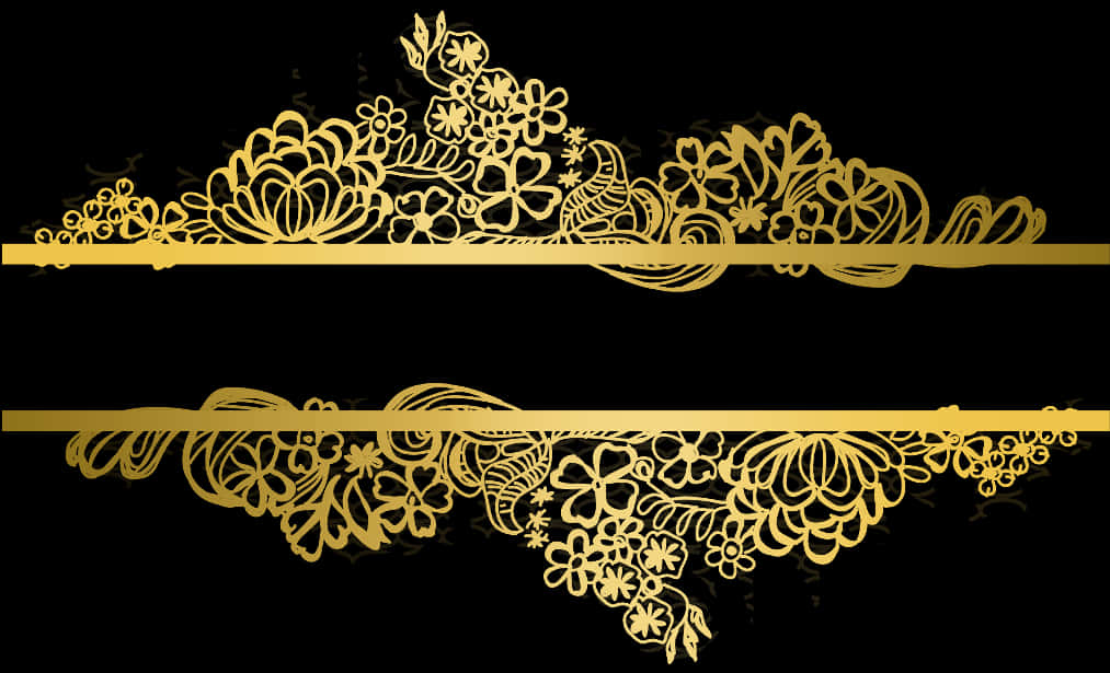 Golden Lace Designon Black Background