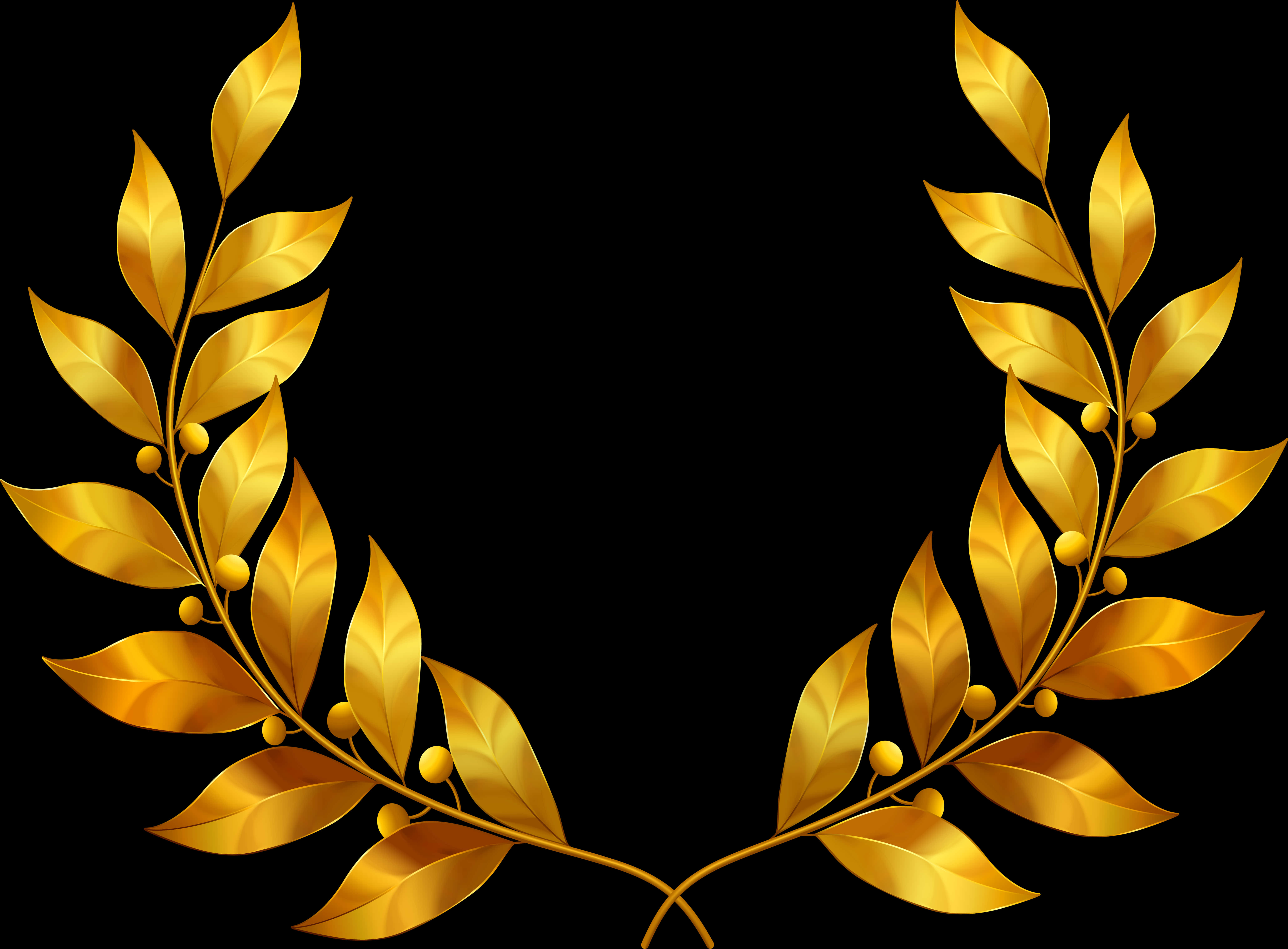 Golden Laurel Wreath Design