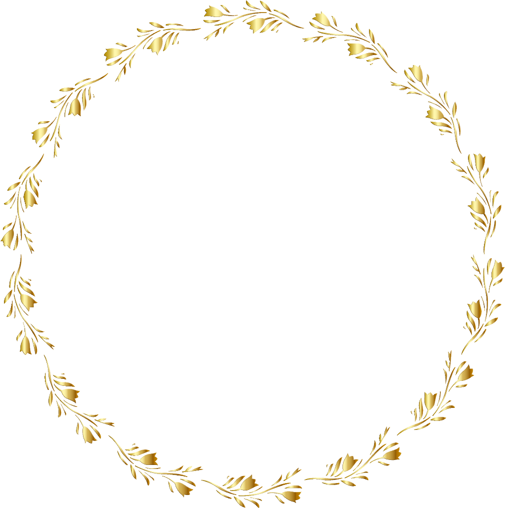 Golden Leaf Circle Frame