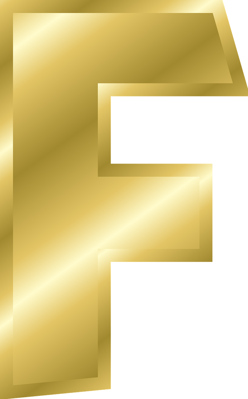 Golden Letter F Graphic