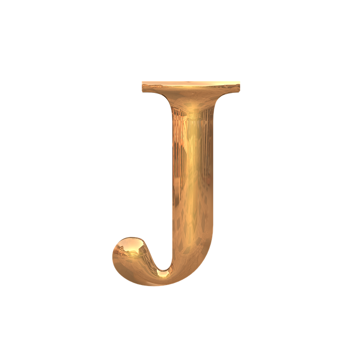 Golden Letter J3 D Rendering