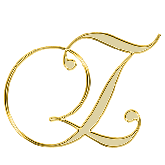 Golden Letter L Cursive Design