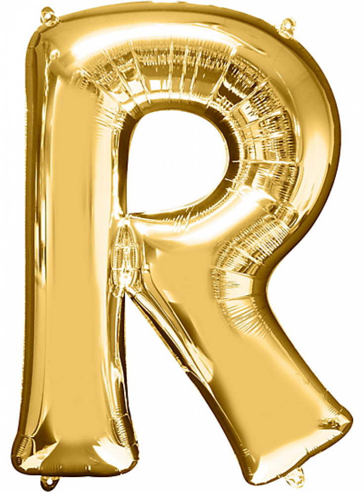 Golden Letter R Balloon