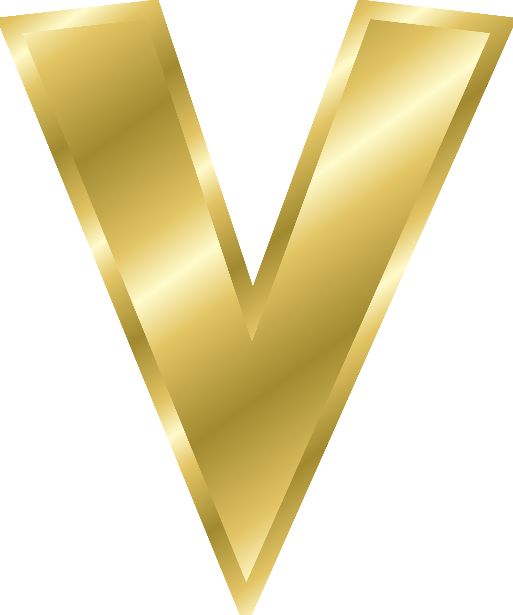 Golden Letter V Graphic