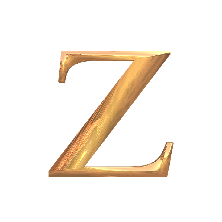 Golden Letter Z3 D Rendering