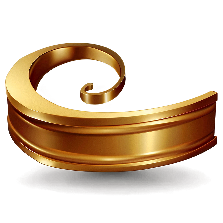 Golden Line Swirl Element Png Yfp