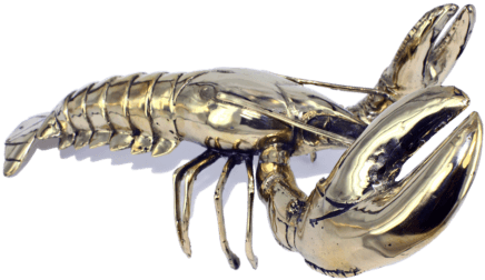 Golden Lobster Sculpture