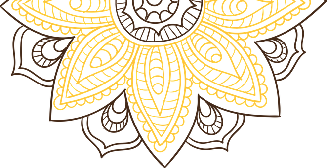 Golden Mandala Arton Black Background