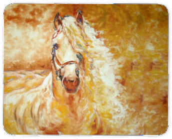 Golden Mane Horse Painting