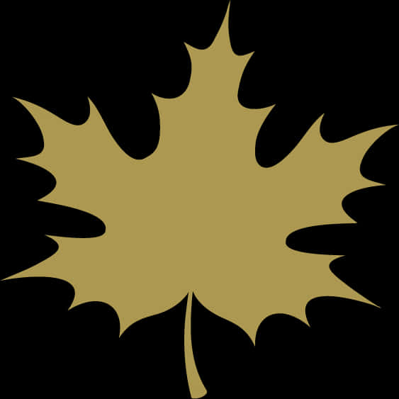 Golden Maple Leaf Silhouette