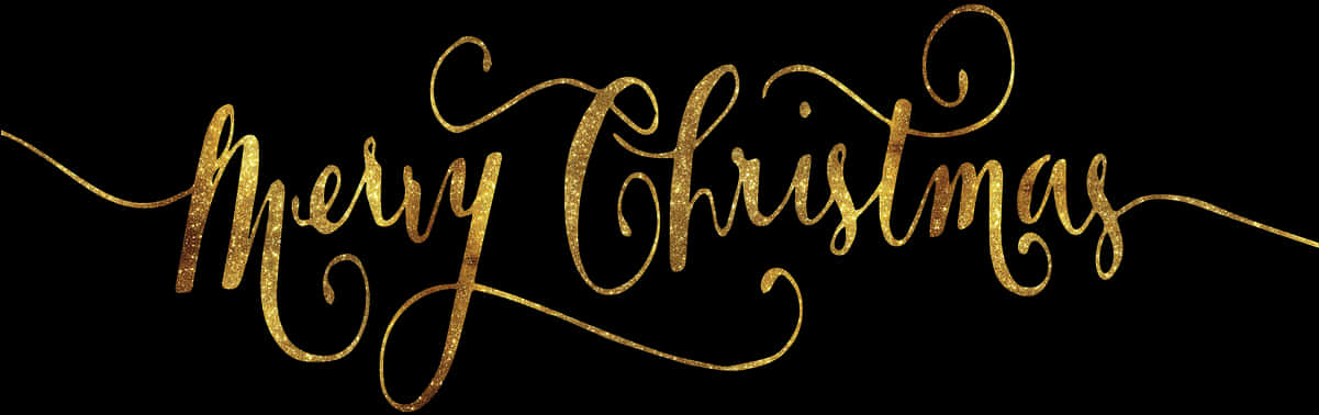 Golden Merry Christmas Calligraphy