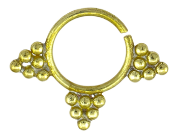 Golden Nose Ring With Beads Design