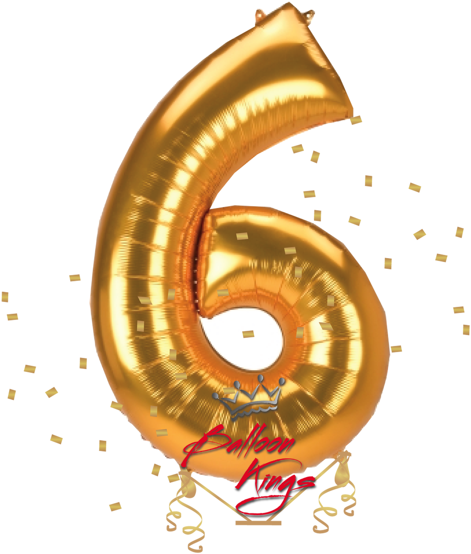 Golden Number Six Balloon