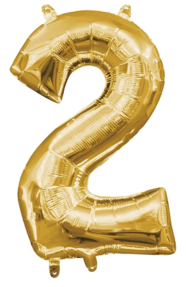 Golden Number2 Balloon