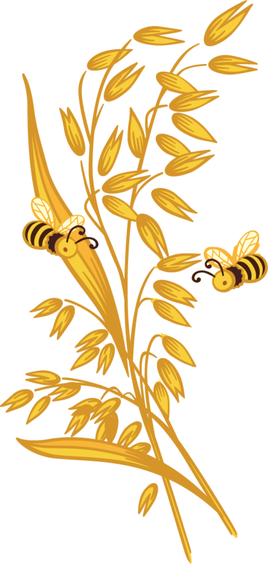 Golden Oatsand Bees Illustration