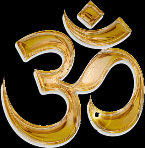 Golden Om Symbol Artistic Design