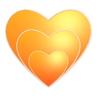 Golden Orange Gradient Heart