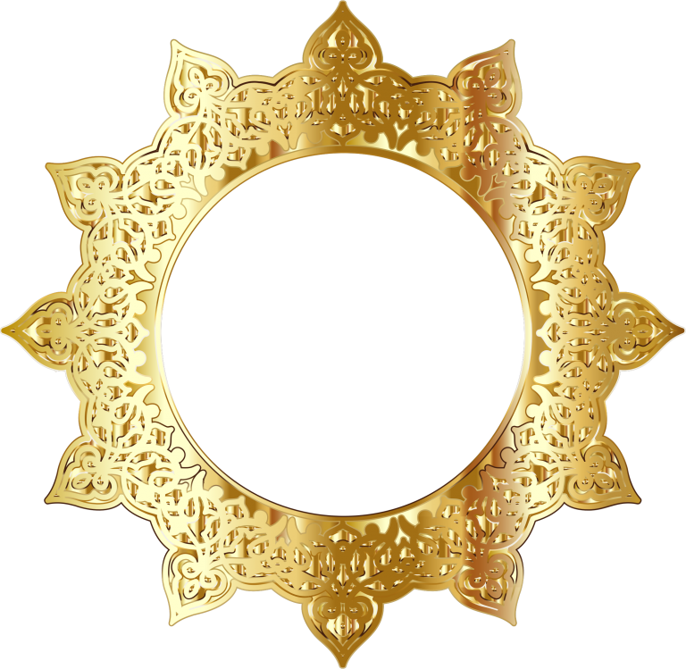 Golden Ornate Circle Frame