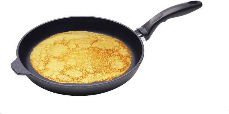 Golden Pancakein Frying Pan