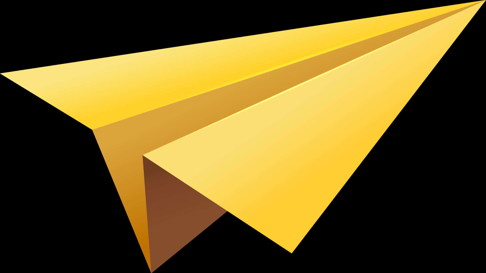 Golden Paper Airplane Illustration