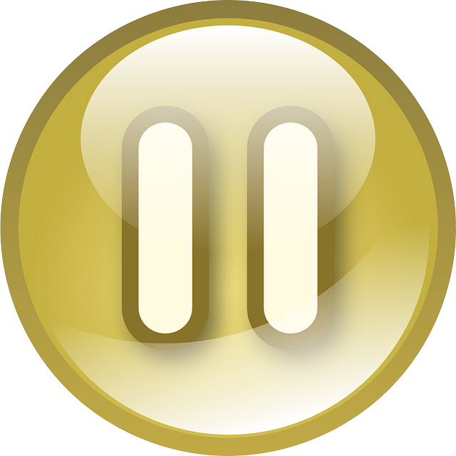 Golden Pause Icon