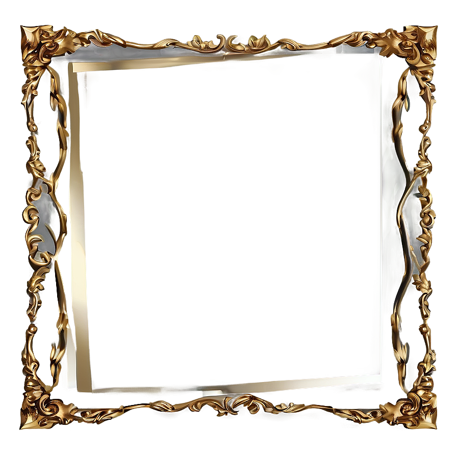 Golden Photo Frame Png 05042024