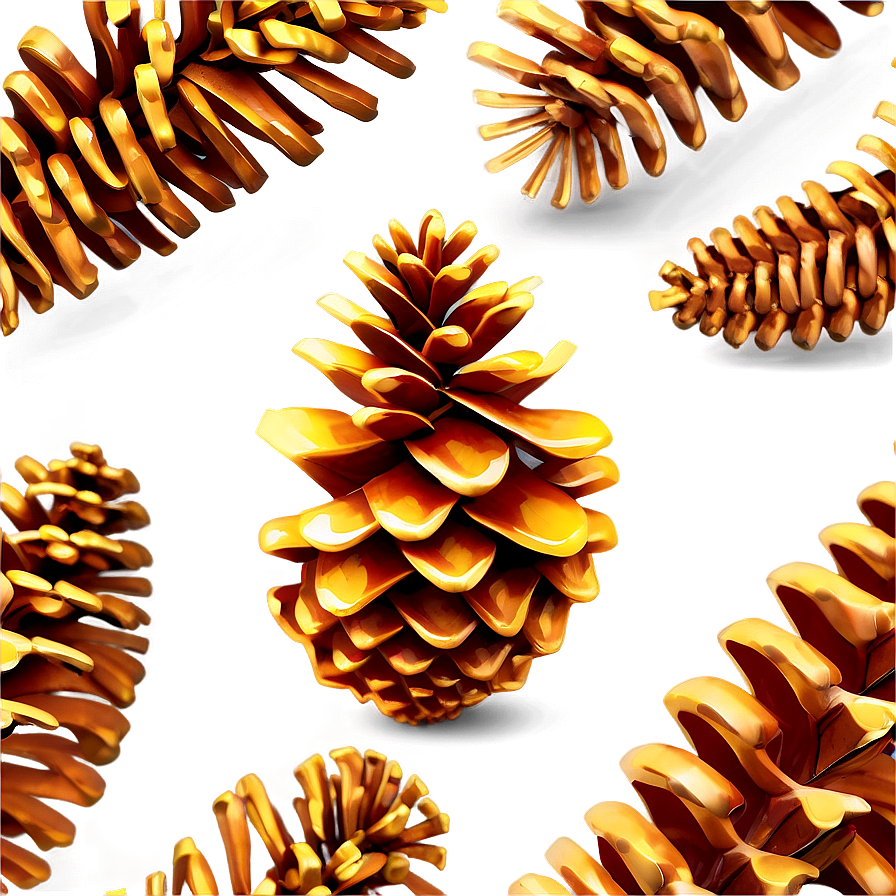 Golden Pine Cone Png 06202024