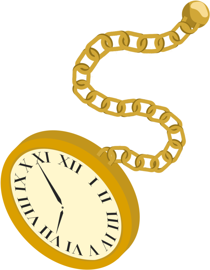 Golden Pocket Watch Illustration