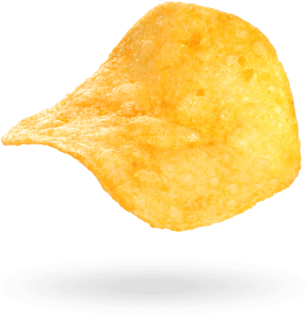 Golden Potato Chip Single Isolated
