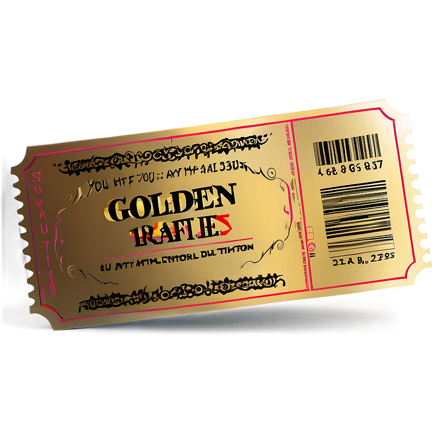 Golden Raffle Ticket Png 06262024