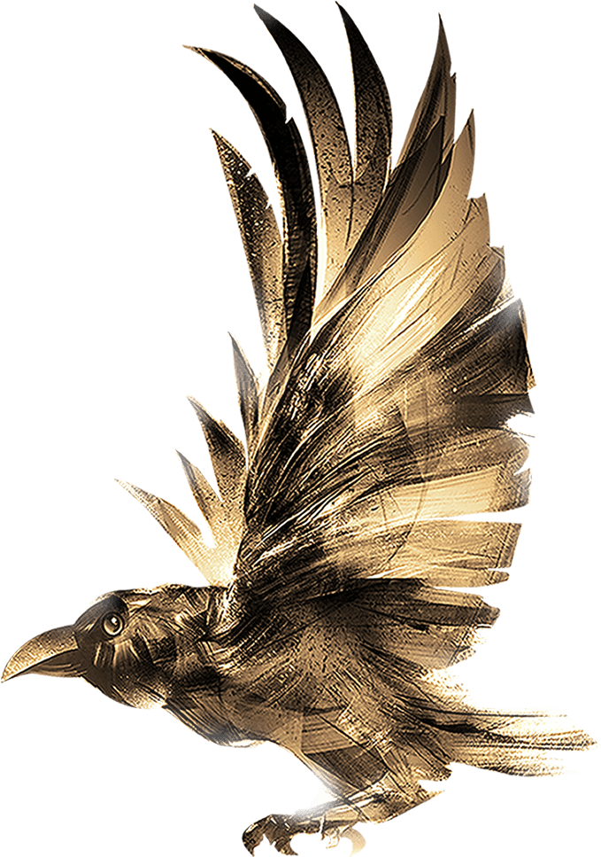 Golden Raven Illustration