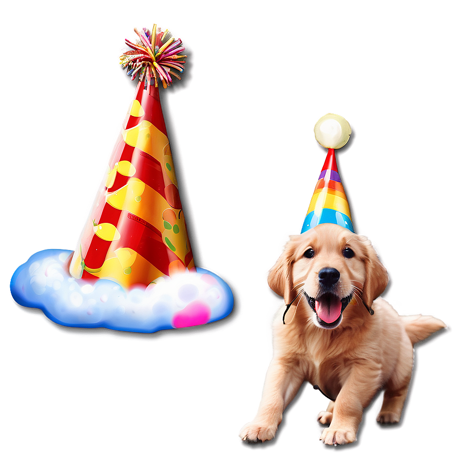 Golden Retriever Puppy Birthday Hat Png Vdy54