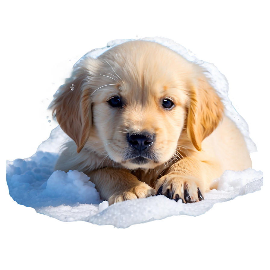 Golden Retriever Puppy In Snow Png 06252024