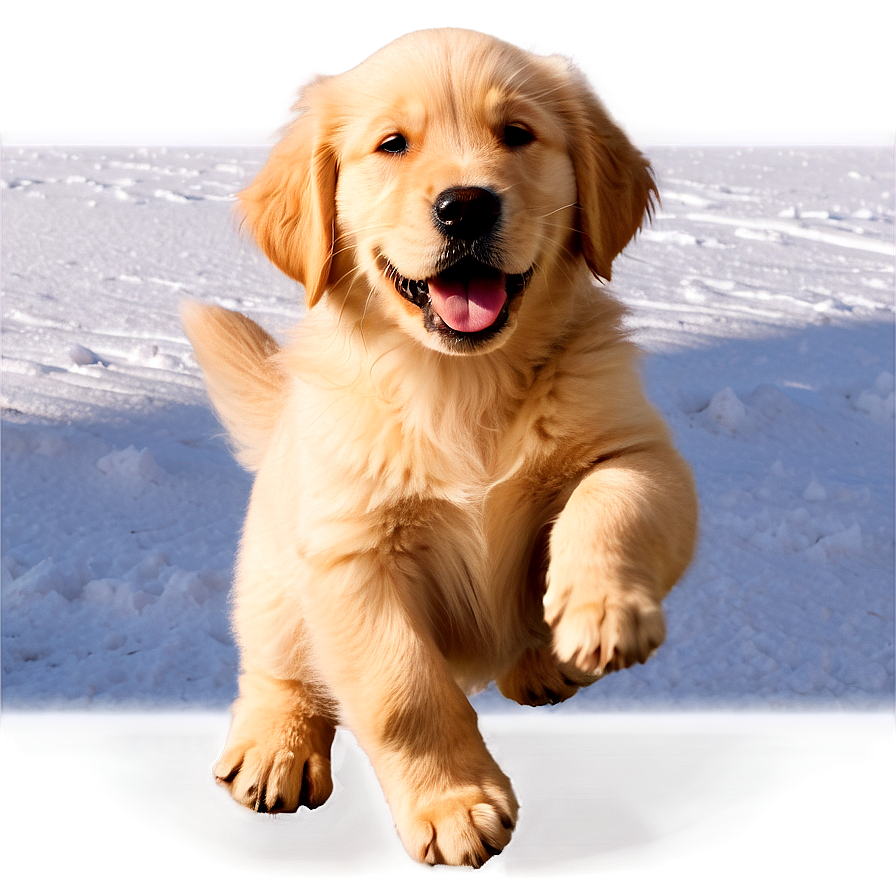 Golden Retriever Puppy In Snow Png 18