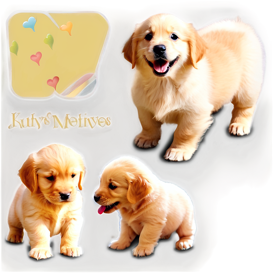 Golden Retriever Puppy With Puppies Png 92