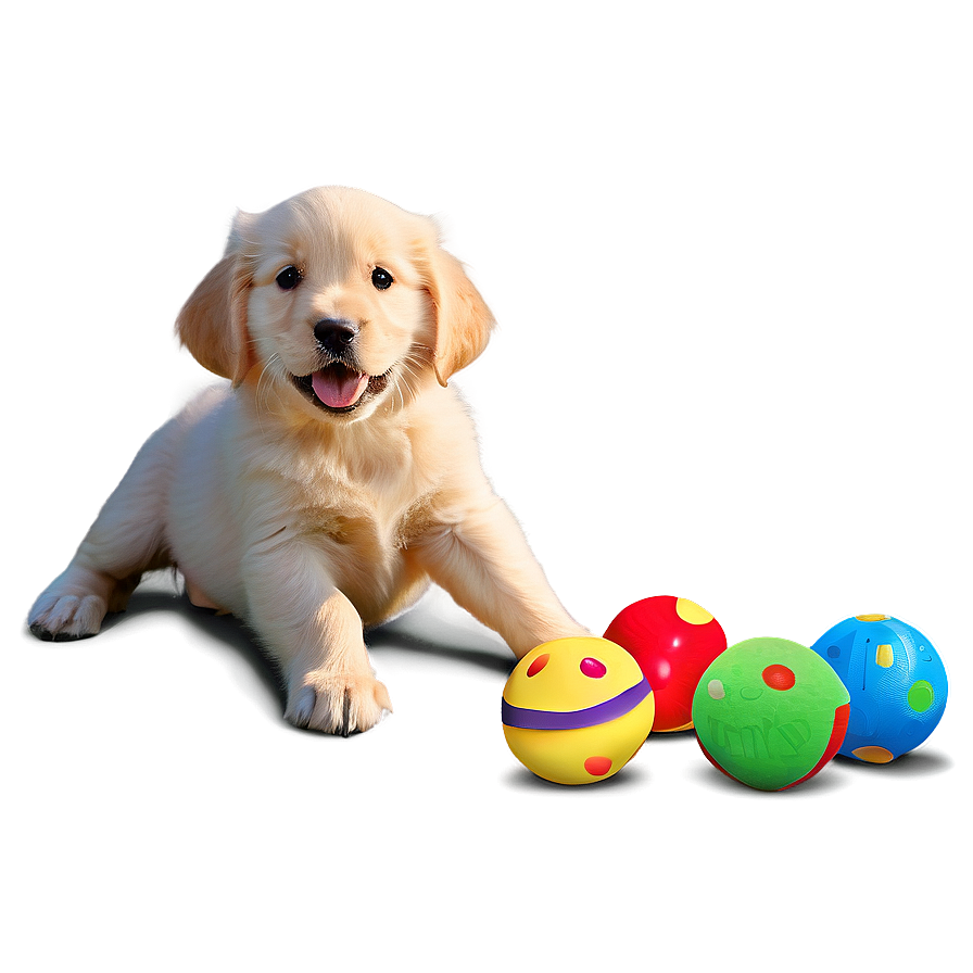 Golden Retriever Puppy With Toys Png 06252024