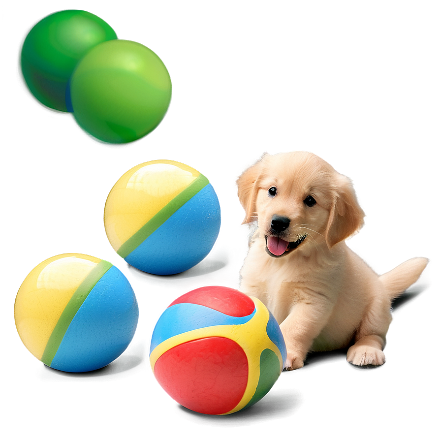 Golden Retriever Puppy With Toys Png Qen