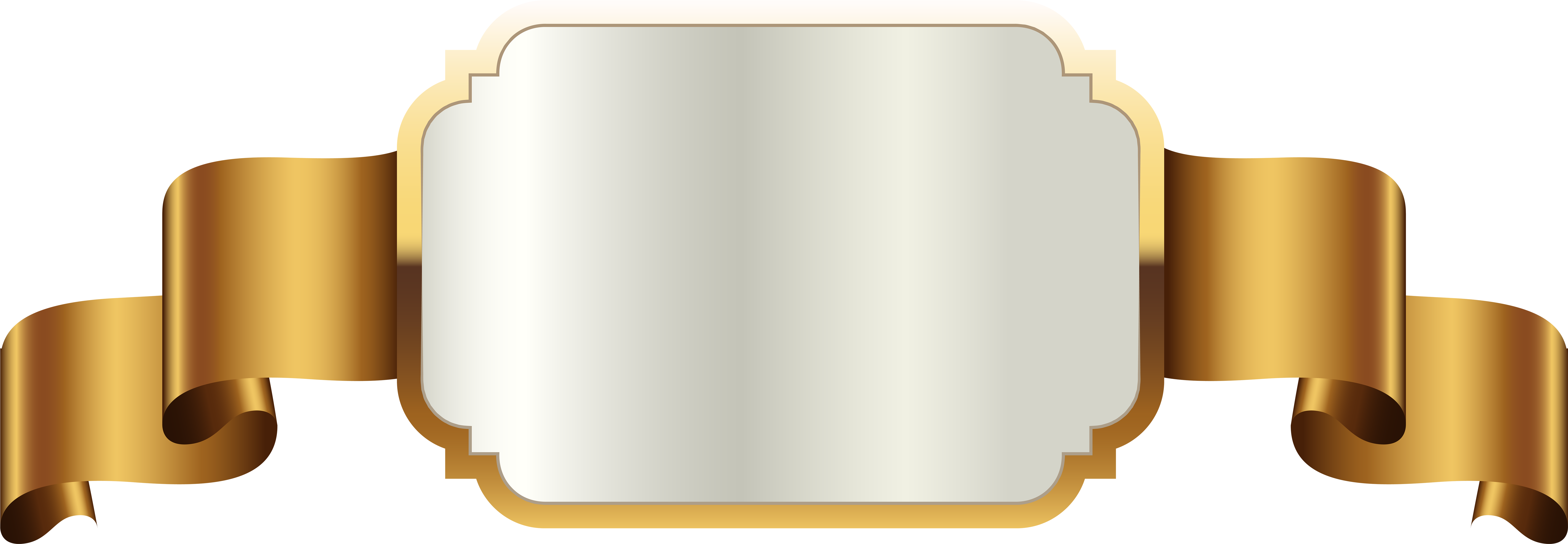 Golden Ribbon Banner Blank Label