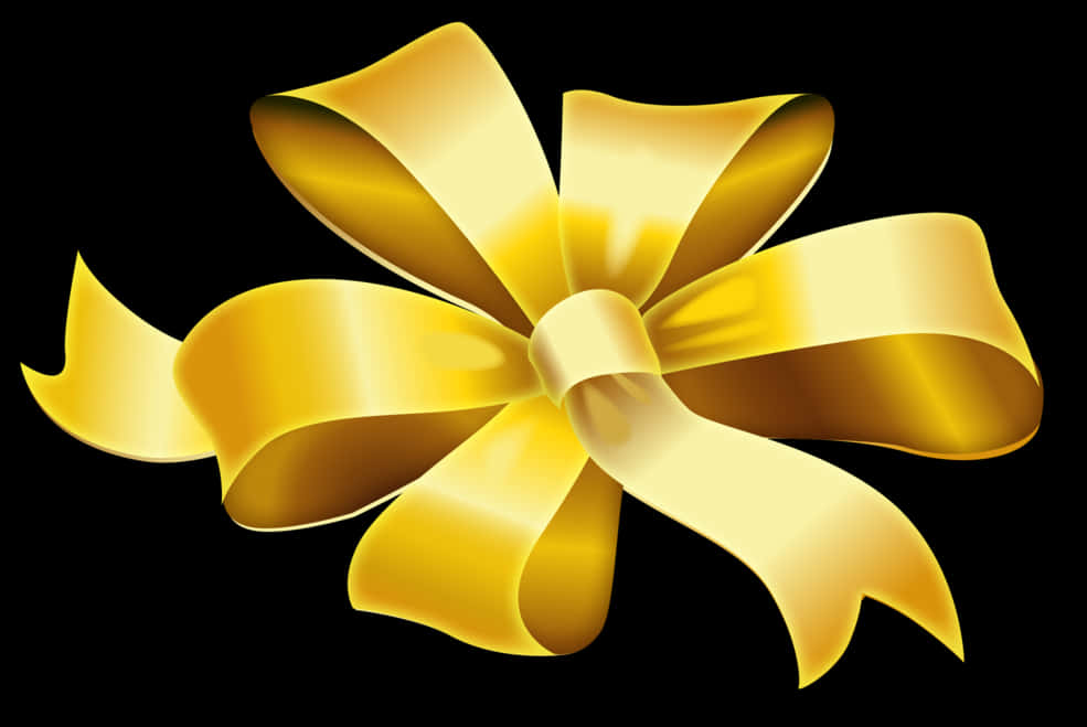 Golden Ribbon Bow Graphic