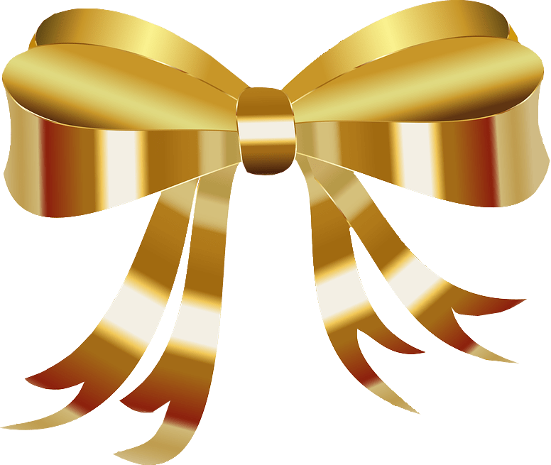 Golden Ribbon Bow Graphic