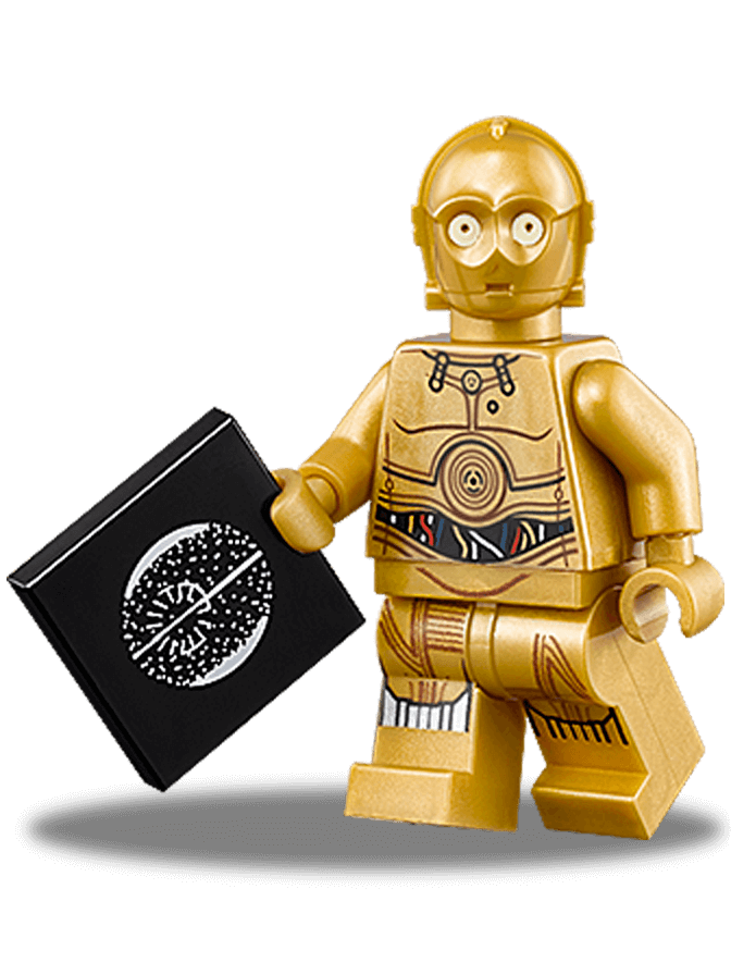 Golden Robot Minifigurewith Tile