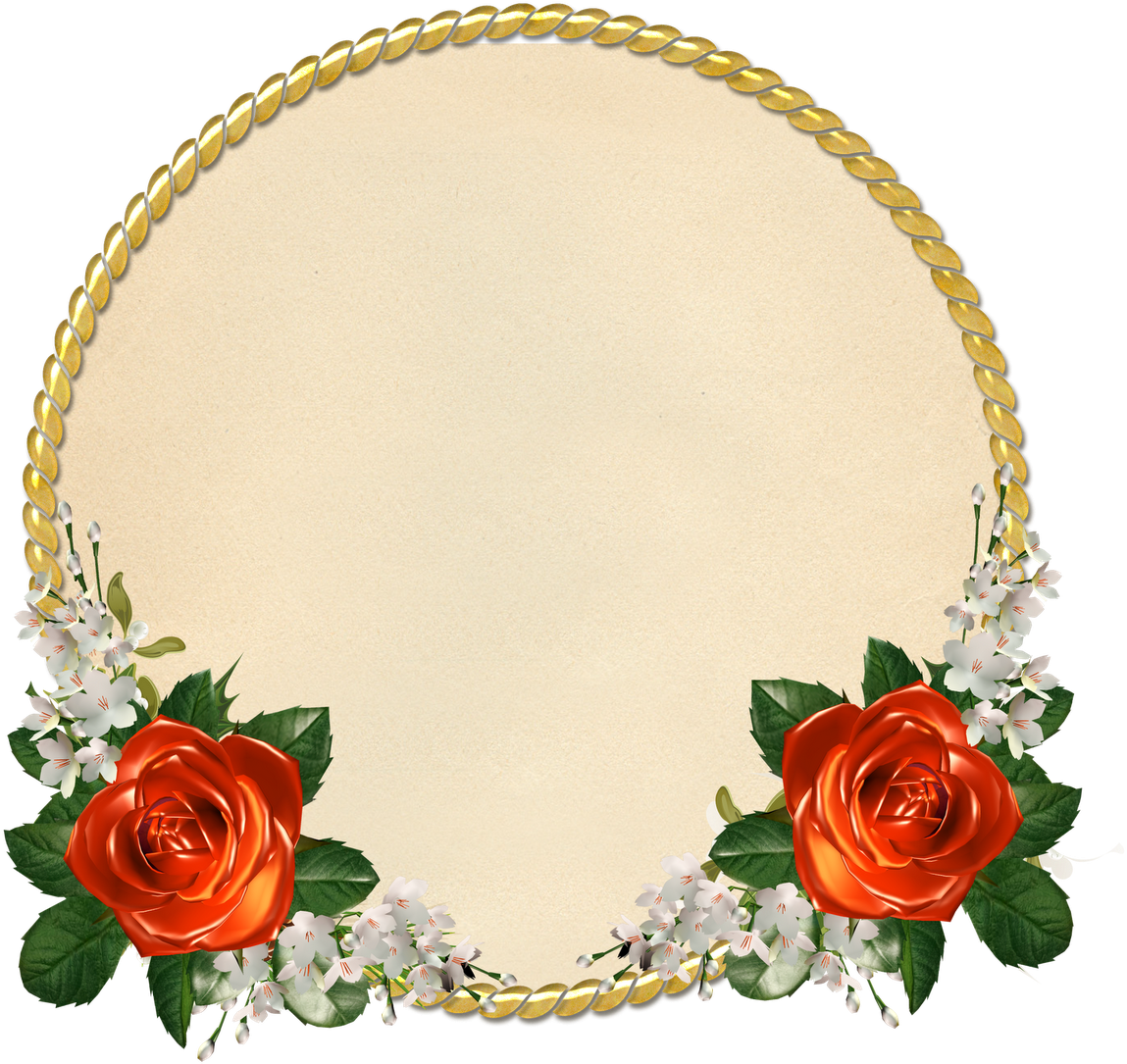 Golden Rope Floral Frame