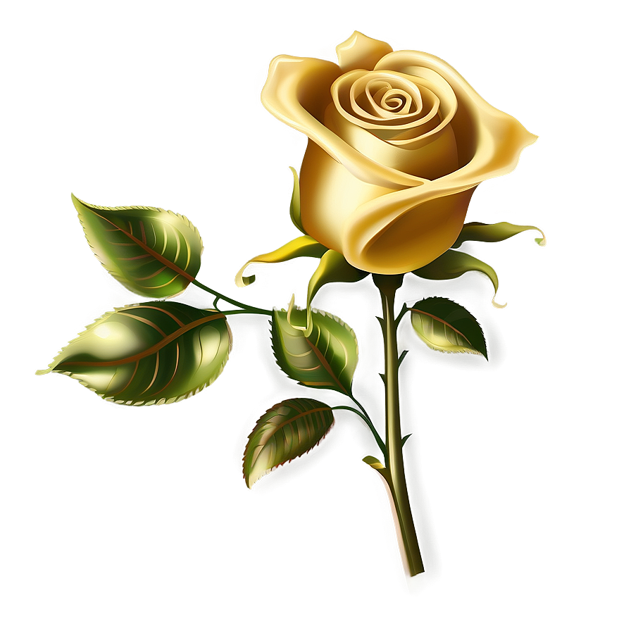 Golden Rose Clipart Png 06272024