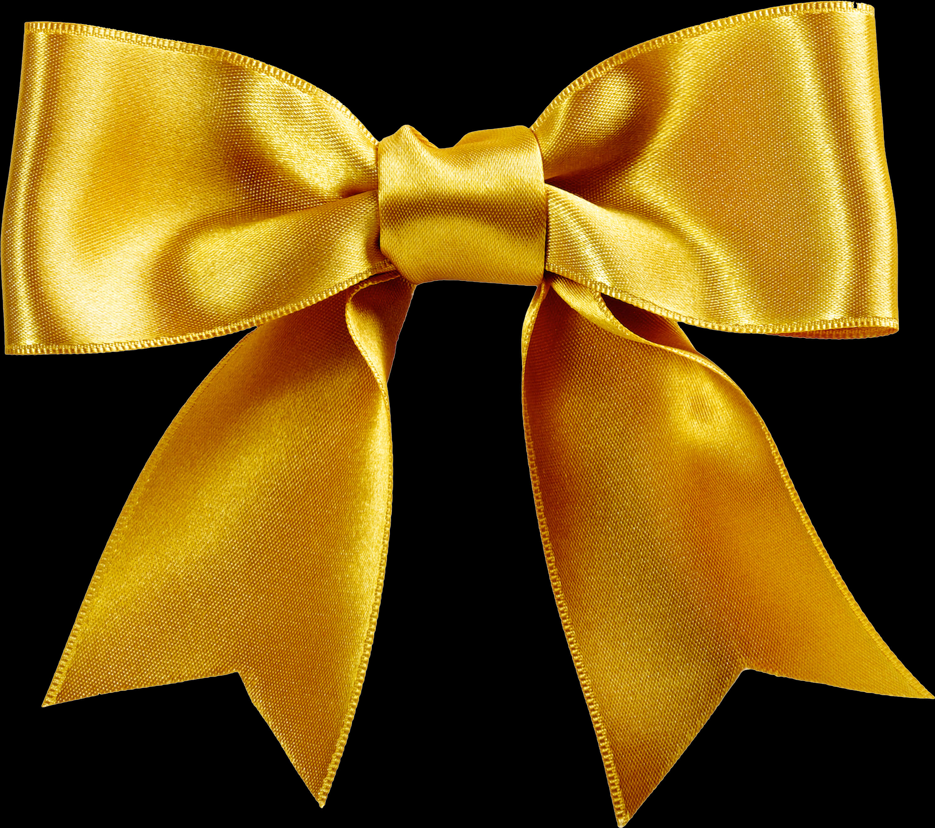 Golden Satin Bow Isolated