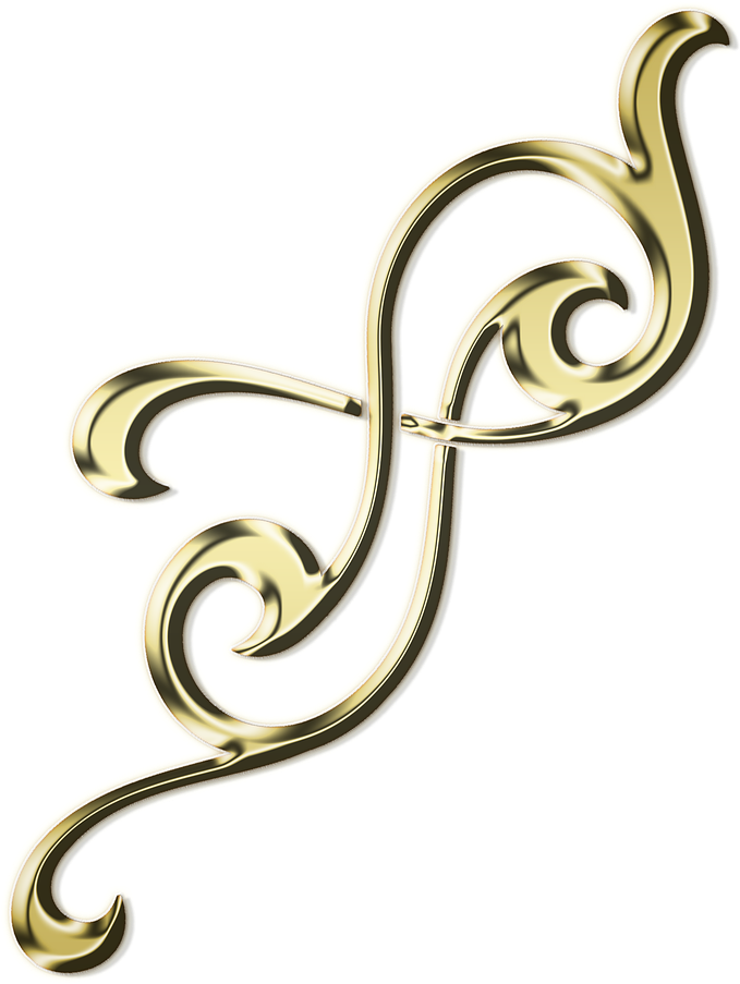 Golden Scrollwork Element