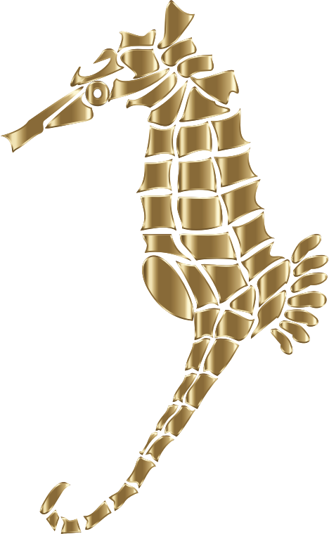 Golden Seahorse Sculpture